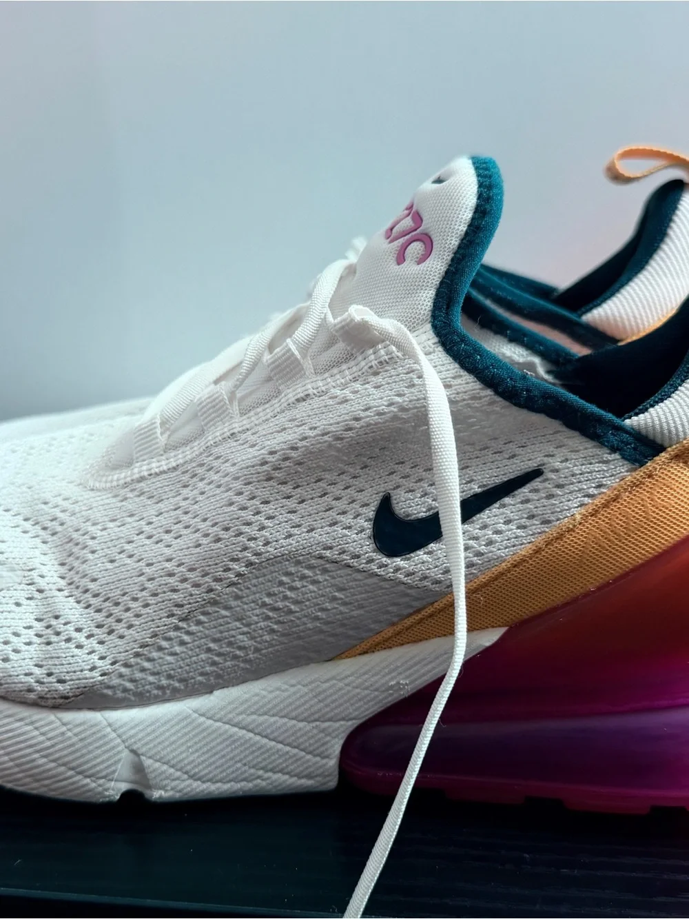 Nike Air270 White Sneakers with Purple Accents